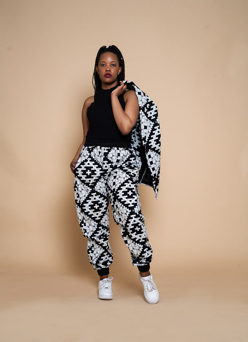 Alice Ankara Kimono Jacket | Black and White African Print