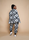 Alice Ankara Kimono Jacket | Black and White African Print