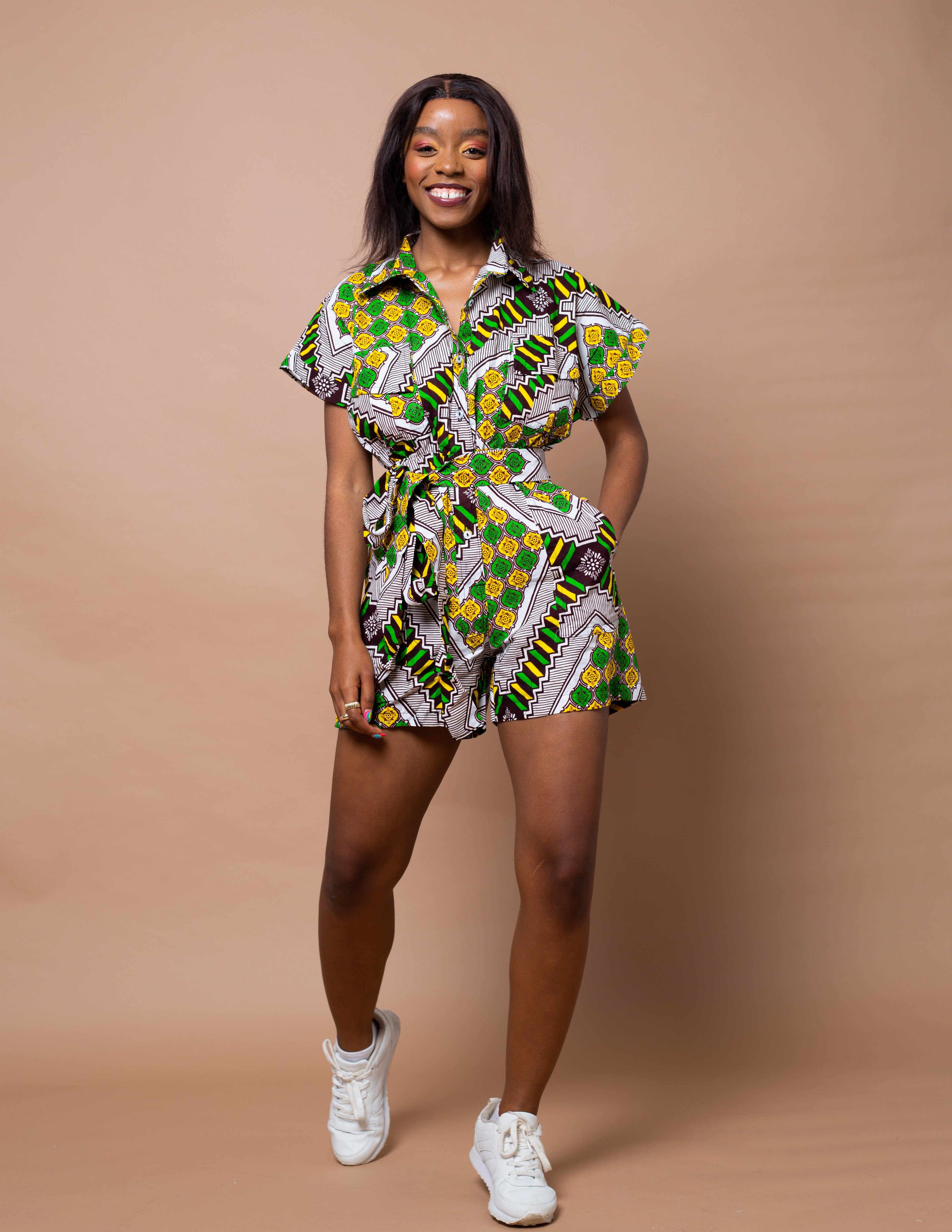 MULTI COLOR ANKARA pettini PLAYSUIT