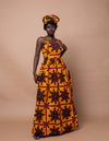 Doyin Ankara Maxi Dress | Yellow African Print