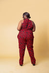 Micheala Ankara Jumpsuit | Red African Print