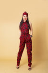 Micheala Ankara Jumpsuit | Red African Print