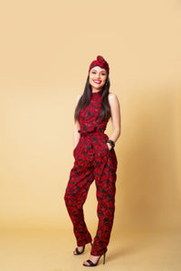 Micheala Ankara Jumpsuit | Red African Print