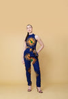 Mylah Ankara Jumpsuit | Blue and Yellow African Print