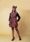 Dahila Ankara Short Shirt Dress | Pink and Purple Multicoloured African Print