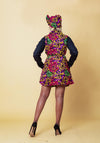 Dahila Ankara Short Shirt Dress | Pink and Purple Multicoloured African Print