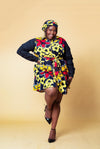 Debby Ankara Shirt Dress | Yellow and Red African Print