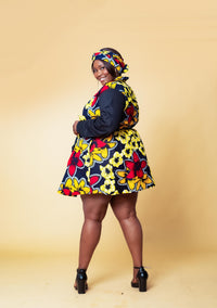 Debby Ankara Shirt Dress | Yellow and Red African Print