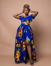 Ann Ankara Maxi Skirt | Blue and Yellow African Print