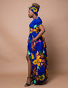 Ann Ankara Maxi Skirt | Blue and Yellow African Print