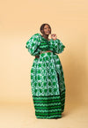 Alana Ankara Maxi Skirt | Green African Print