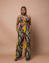 Ayah Ankara High Waisted Trouser | Yellow and Orange African Print