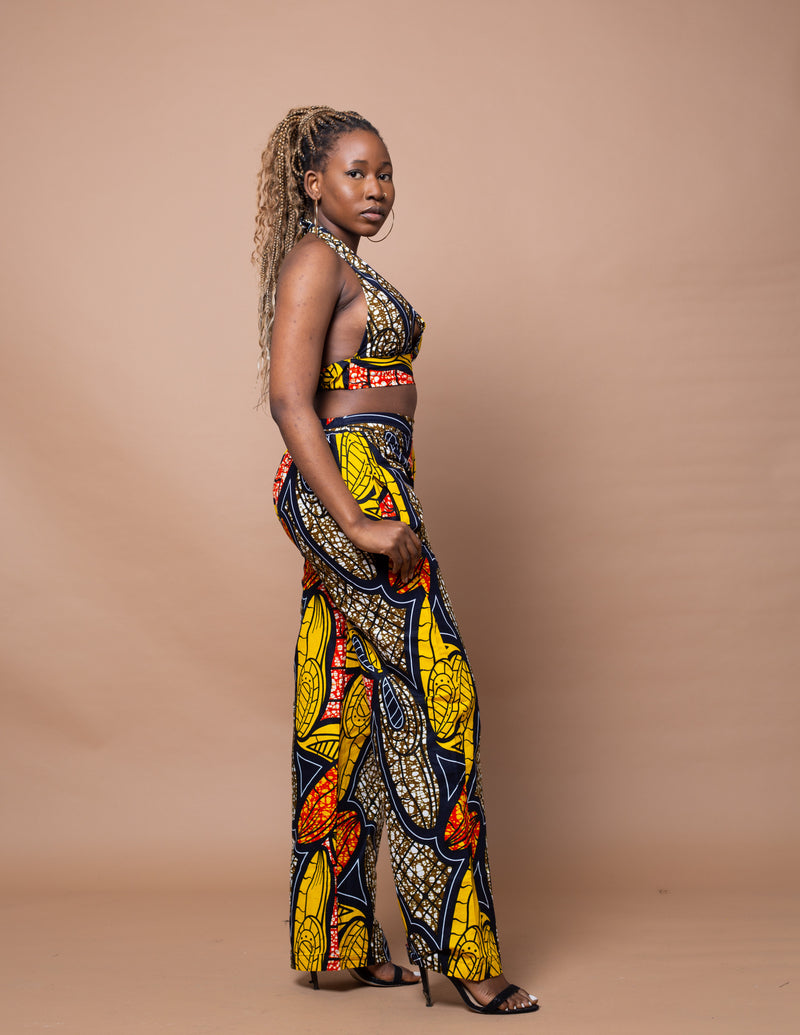 Ayah Ankara Crop Top | Yellow and Orange African Print