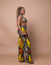 Ayah Ankara High Waisted Trouser | Yellow and Orange African Print