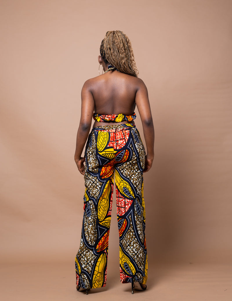 Ayah Ankara Crop Top | Yellow and Orange African Print