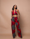 Almah Ankara Crop Top | Red African Print