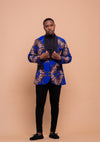 Caleb Ankara Men Blazer | Blue African Print