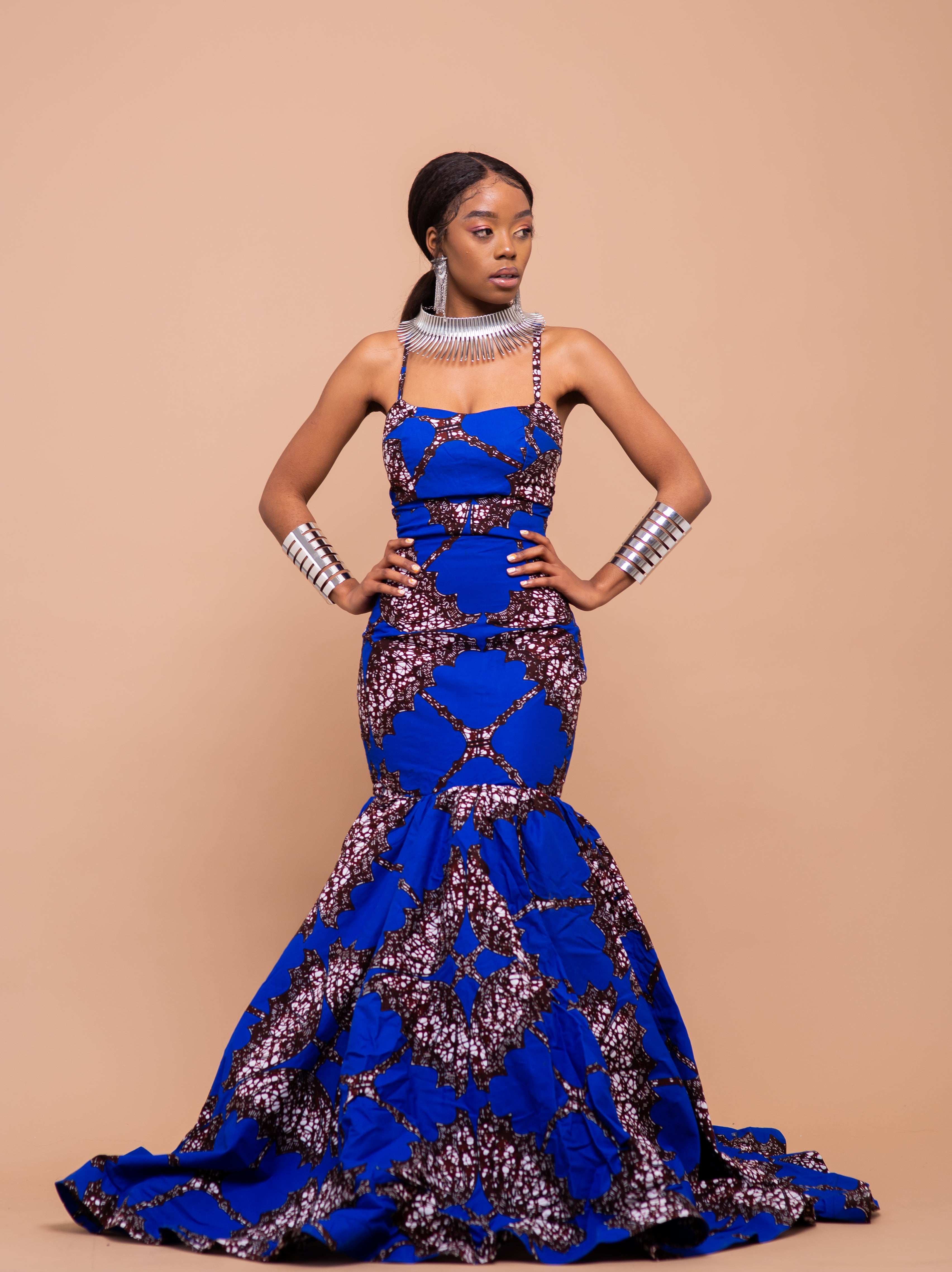 Ruby Ankara Maxi Dress Blue Maxi Dress M.A.DKollection