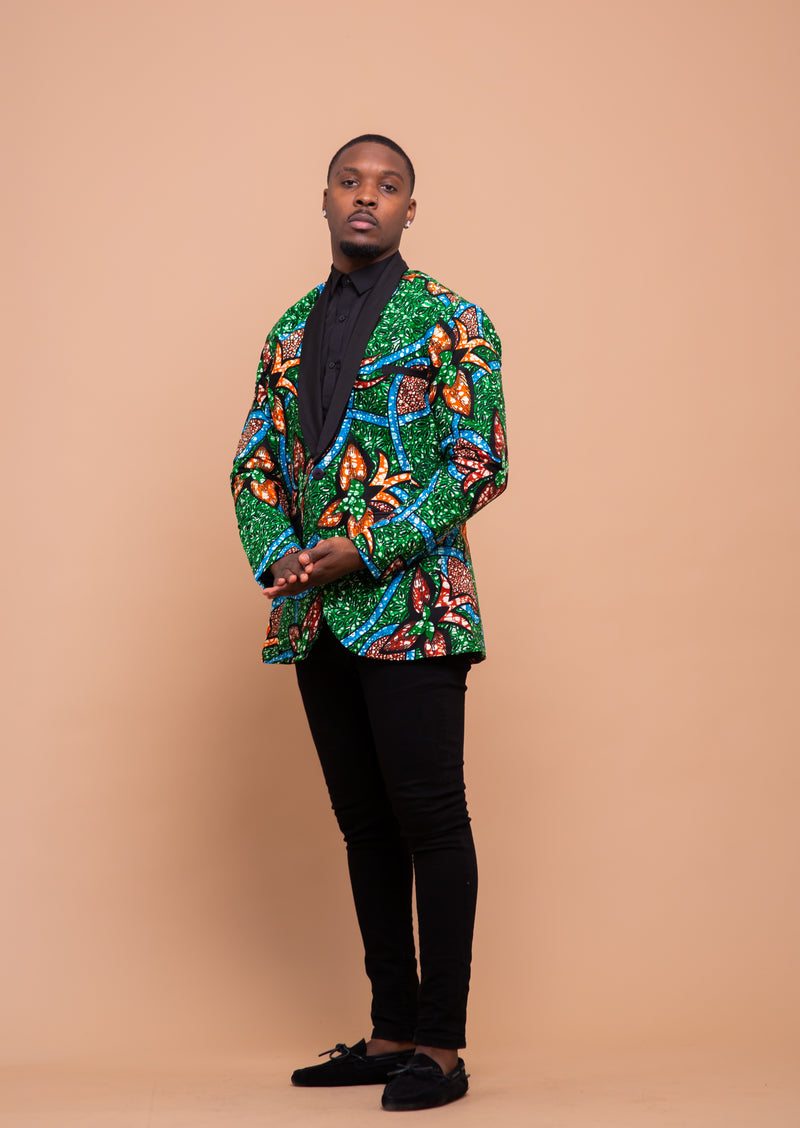 Cooper Ankara Men Blazer | Green African Print