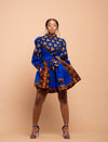 Anny Ankara Midi Dress | Blue African Print