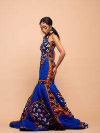 Reigh Ankara Maxi Dress | Blue African Print