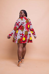 Tara Ankara Jacket | Pink and White African Print