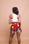 Tara Ankara High Waisted Shorts | Pink and White African Print