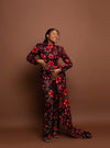 Kemi Ankara Jumpsuit | Black and Red African Print