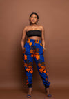 Augusta Ankara High Waisted Trouser | Blue and Orange African Print