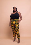 Amara Ankara High Waisted Trouser |Yellow and Green African Print