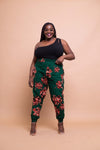 Akan Ankara High Waisted Trouser | Green African Print