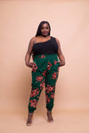 Akan Ankara High Waisted Trouser | Green African Print