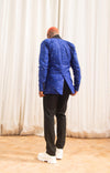 Chris Ankara Men Blazer | Blue and Black African Print