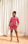 Rume Ankara Playsuit | Red and White African Print