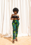 Beverly Ankara High Waisted Trouser | Green African Print