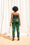 Beverly Ankara High Waisted Trouser | Green African Print