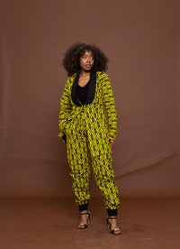 Astrid Ankara High Waisted Trouser | Yellow African Print