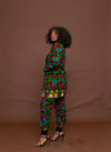 Anika Ankara Jacket | Green and Red multicoloured African print