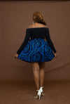 Uku Ankara Short Mini Skirt | Blue African Print