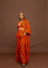 Gelly Ankara Long Kimono Jacket | Orange African Print