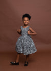 Skylar Ankara girls dress | Black and White African Print