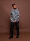 Sean Ankara Men Shirt | Black and White African Print