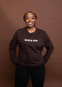 SAVED BY GRACE Sweatshirt (Brown)