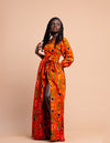 Annette Ankara Maxi Dress | Orange African Print