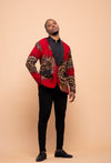 Colton Ankara Men Blazer | Red African Print