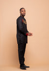 Colton Ankara 2 piece Men Shirt and Trouser | Black and African Print