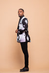 Carson Ankara Men Blazer | Black and White African Print