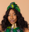 Uduak Green and Black Ankara Headwrap/Scarf