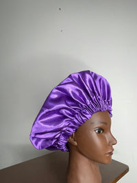 Purple Satin Hair Bonnet