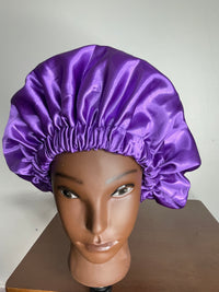 Purple Satin Hair Bonnet